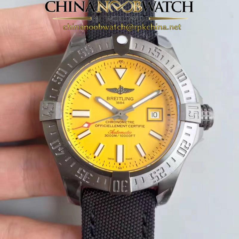 Replica Breitling Avenger II Seawolf A1733110/I519/106W/A20BASA.1 GF Stainless Steel Yellow Dial Swiss 2836-2