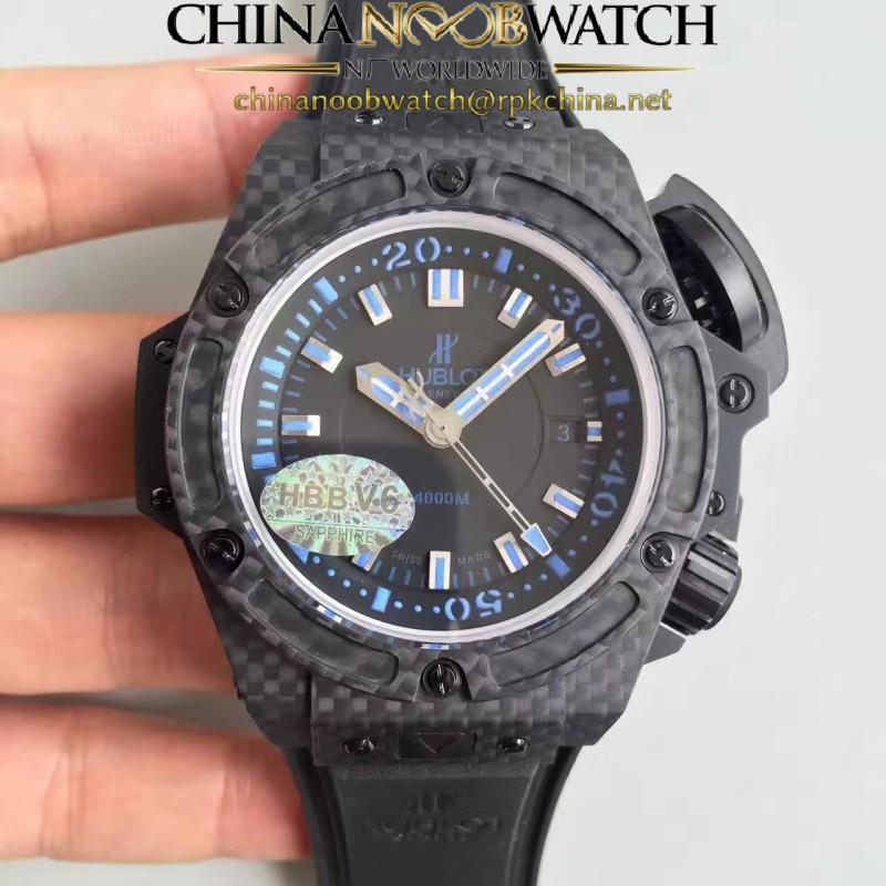 Replica Hublot Big Bang King Power Musee Oceanographique Monaco 731.QX.1140.RX HBB V6 Carbon Fiber Black Dial Swiss 7750