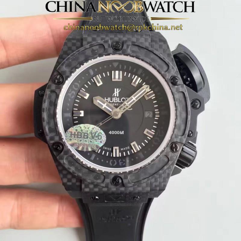 Replica Hublot Big Bang King Power Musee Oceanographique Monaco 731.QX.1140.RX HBB V6 Carbon Fiber Black Dial Swiss 7750