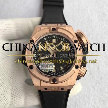 Replica Hublot Big Bang King Power Musee Oceanographique Monaco 731.OX.1170.RX HBB V6 Rose Gold Black Dial Swiss 7750