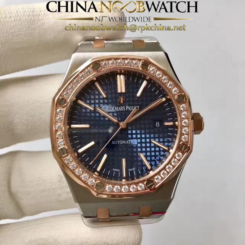 Replica Audemars Piguet Royal Oak 15400 JF Stainless Steel & Diamonds Blue Dial Swiss 3120