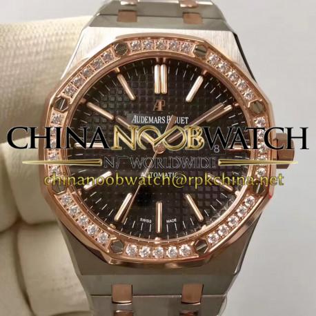 Replica Audemars Piguet Royal Oak 15400 JF Stainless Steel & Diamonds Black Dial Swiss 3120