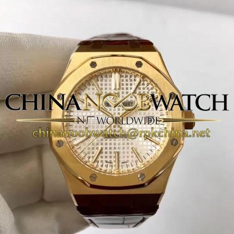 Replica Audemars Piguet Royal Oak 15400 JF Yellow Gold Silver Dial Swiss 3120