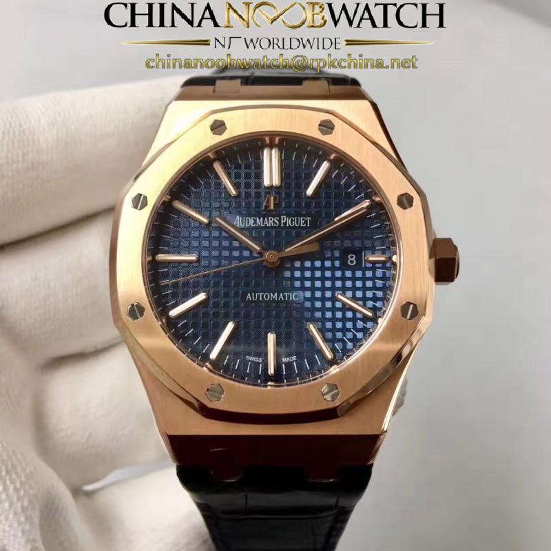 Replica Audemars Piguet Royal Oak 15400 JF Rose Gold Blue Dial Swiss 3120