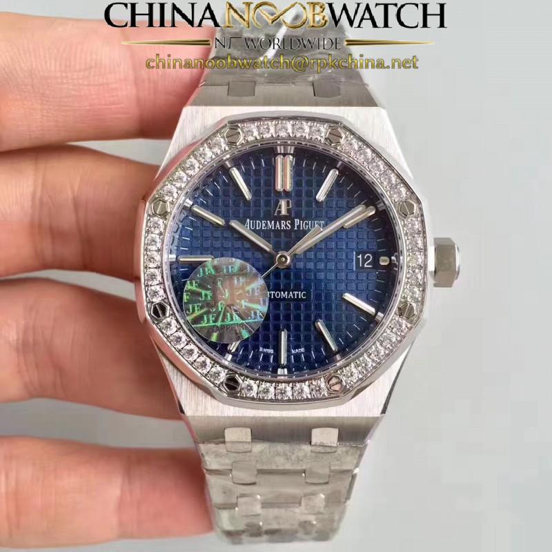 Replica Audemars Piguet Royal Oak 15450 JF Stainless Steel & Diamonds Blue Dial Swiss 3120