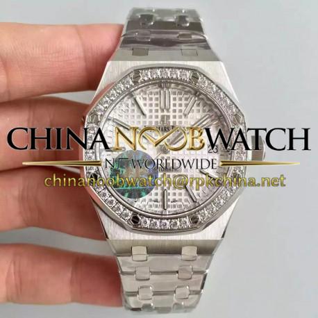 Replica Audemars Piguet Royal Oak 15450 JF Stanless Steel & Diamonds Silver Dial Swiss 3120