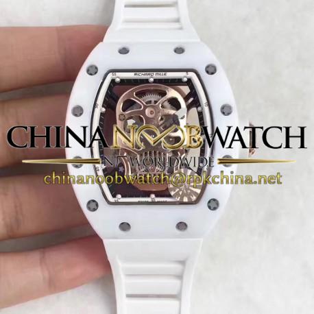 Replica Richard Mille RM052 KV White Ceramic Gold Skull Dial M6T51