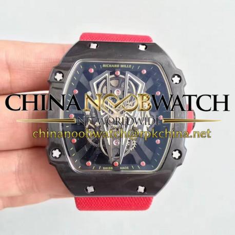 Replica Richard Mille RM27-03 Rafael Nadal KL Forged Carbon Black Skeleton Dial M9015