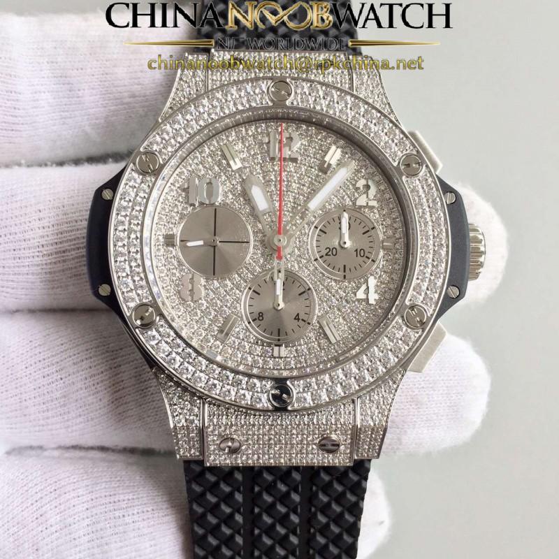 Replica Hublot Big Bang Steel Full Pave 341.SX.9010.RX.1704 JF Stainless Steel & Diamonds Diamond Dial Swiss HUB4100