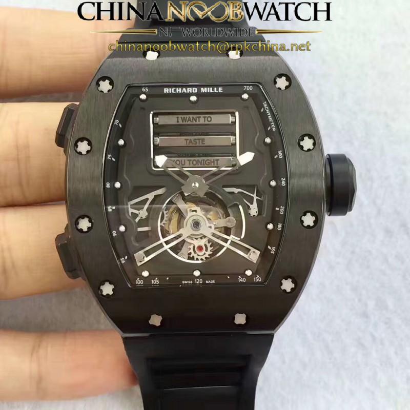 Replica Richard Mille RM69 Erotic Tourbillon KV Black Titanium Black Dial Swiss Caliber RM69