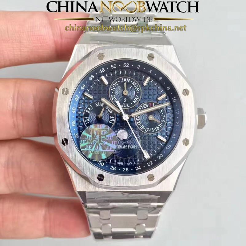 Replica Audemars Piguet Royal Oak Perpetual Calendar 41MM 26574ST.OO.1220ST.02 JF Stainless Steel Blue Dial Swiss 5134