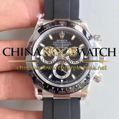 Replica Rolex Daytona Cosmograph 116519LN JH Stainless Steel Black Dial Swiss 4130 Run 6@SEC