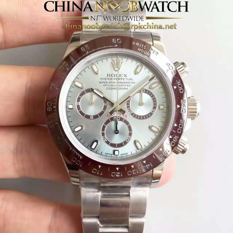 Replica Rolex Daytona Cosmograph 116506 JH Stainless Steel Ice Blue Dial Swiss 4130 Run 6@SEC