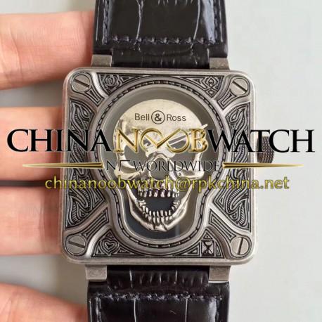 Replica Bell & Ross BR 01 Burning Skull N Stainless Steel Black Dial M9015