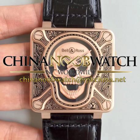 Replica Bell & Ross BR 01 Skull Bronze N Bronze Black Dial M9015