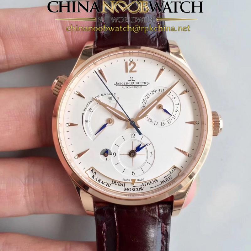 Replica Jaeger-LeCoultre Master Geographic Gold 1422521 BF Rose Gold Silver Dial Swiss Caliber 939A/1