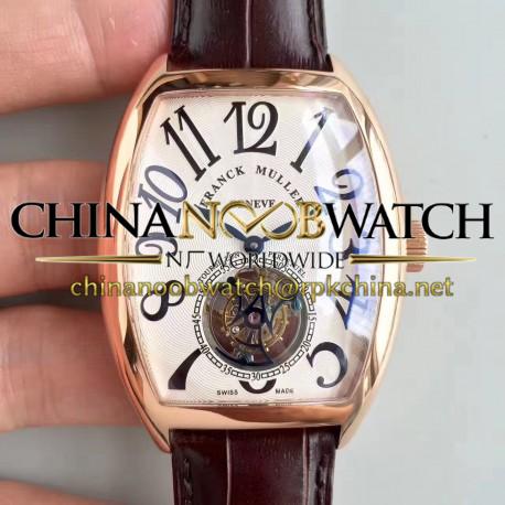 Replica Franck Muller Cintree Curvex Imperial Tourbillon 8880 T LH Rose Gold White Dial Swiss Tourbillon