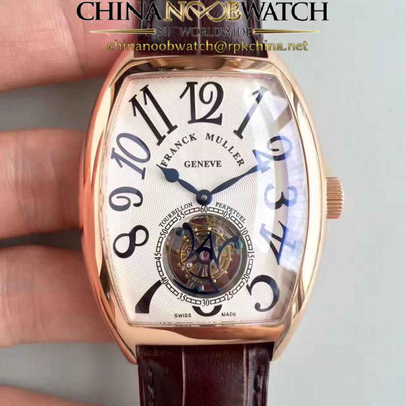 Replica Franck Muller Cintree Curvex Imperial Tourbillon 8880 T LH Rose Gold White Dial Swiss Tourbillon