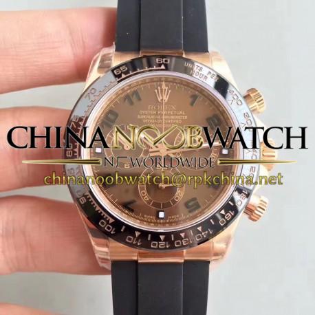 Replica Rolex Daytona Cosmograph 116515LN N Rose Gold Chocolate Dial Swiss 7750 Run 6@SEC