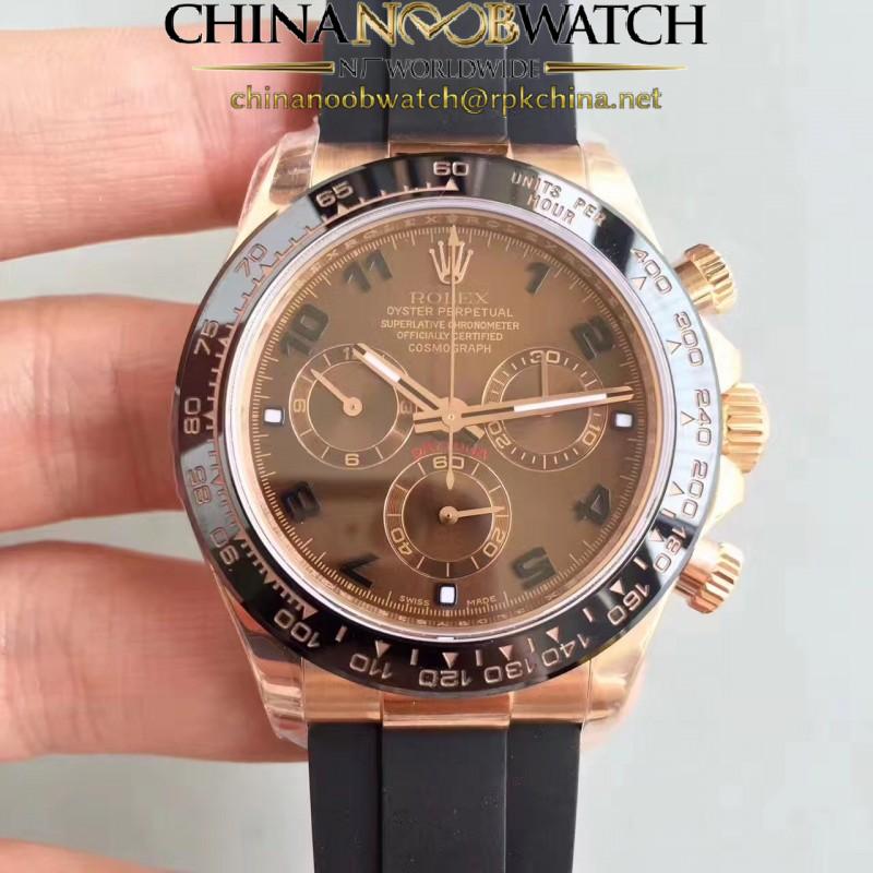 Replica Rolex Daytona Cosmograph 116515LN N Rose Gold Chocolate Dial Swiss 7750 Run 6@SEC