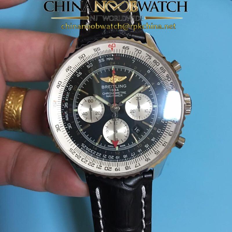 Replica Breitling Navitimer GMT AB044121/BD24/441X/A20BA.1 JF Stainless Steel Black Dial SWISS 7753