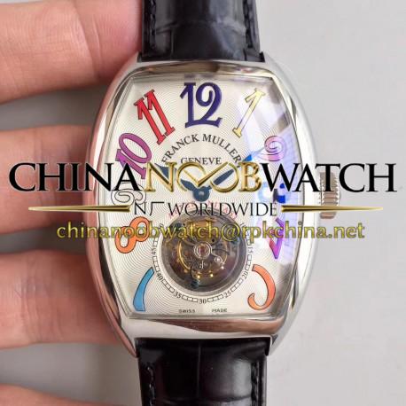 Replica Franck Muller Crazy Color Dreams Tourbillon 8880 LH Stainless Steel White Dial Swiss Tourbillon