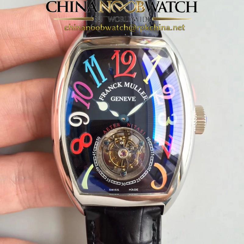 Replica Franck Muller Crazy Color Dreams Tourbillon 8880 LH Stainless Steel Black Dial Swiss Tourbillon