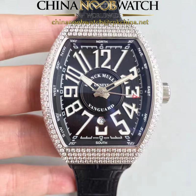 Replica Franck Muller Vanguard V45 LE Titanium & Diamonds Black Dial Swiss 2824-2