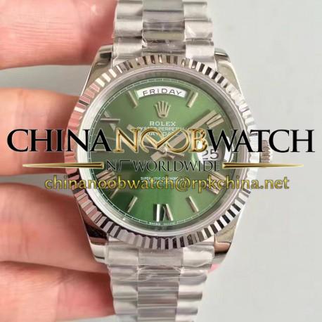 Replica Rolex Day-Date 40 228239 N Stainless Steel Green & Roman Dial Swiss 3255