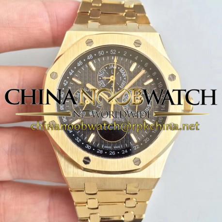 Replica Audemars Piguet Royal Oak Perpetual Calendar 41MM 26574BA.OO.1220BA.01 BF Yellow Gold Black Dial Swiss 5134