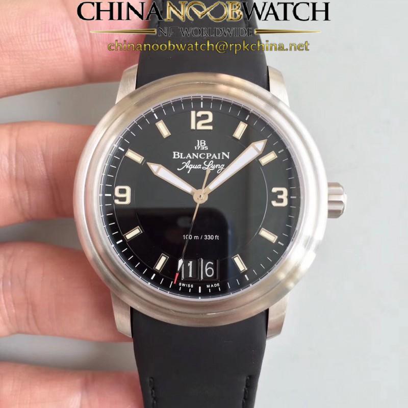 Replica Blancpain Leman Aqua Lung Grande Date 2850B-1130A-64B HG Stainless Steel Black Dial Swiss 6950