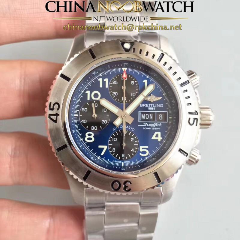 Replica Breitling Superocean Chronograph Steelfish A13341C3/C893 GF Stainless Steel Blue Dial Swiss 7750