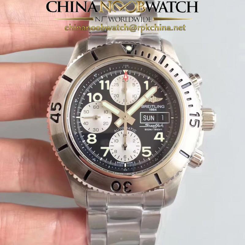 Replica Breitling Superocean Chronograph Steelfish A13341C3/BD19/162A GF Stainless Steel Black Dial Swiss 7750