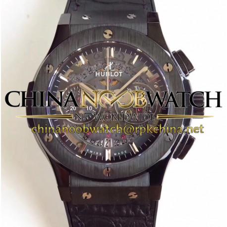 Replica Hublot Classic Fusion Aerofusion Chronograph Black Magic 525.CM.0170.RX HBB V6 Ceramic Black Skeleton Dial Swiss 7750