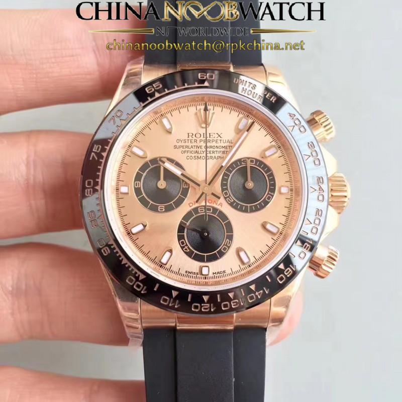 Replica Rolex Daytona Cosmograph 116515LN N Rose Gold Rose Gold Dial Swiss 7750 Run 6@SEC