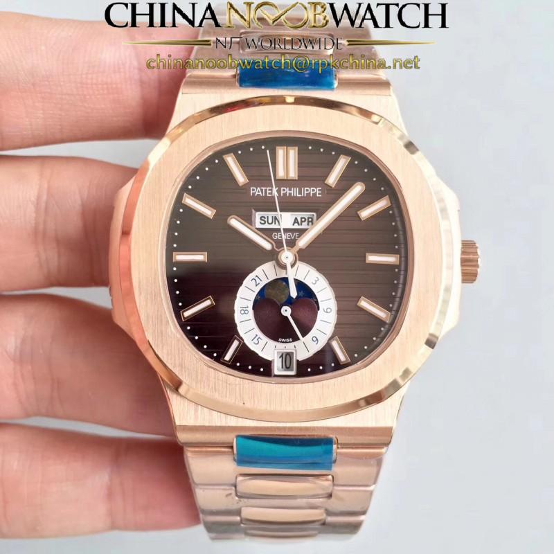 Replica Patek Philippe Nautilus 5726/1A N Rose Gold Brown Dial Swiss 324 S QA LU 24H/303