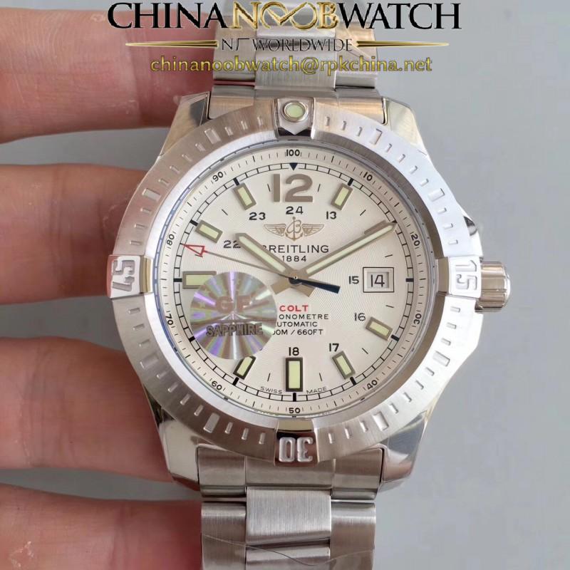 Replica Breitling Colt Automatic 44MM A1738811-G791 GF Stainless Steel White Dial Swiss 2824-2