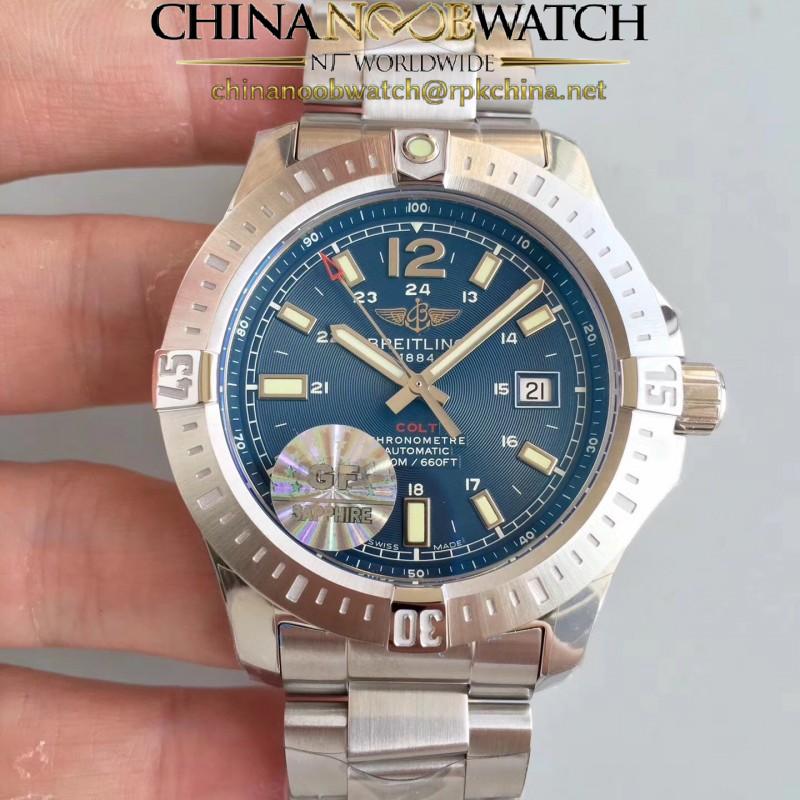 Replica Breitling Colt Automatic 44MM A1738811-C906-173A GF Stainless Steel Blue Dial Swiss 2824-2