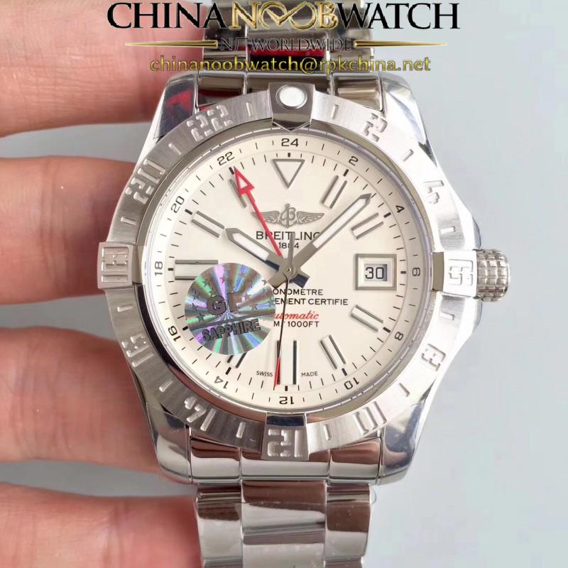 Replica Breitling Avenger II GMT A329G78PSS GF Stainless Steel White Dial Swiss 2836-2