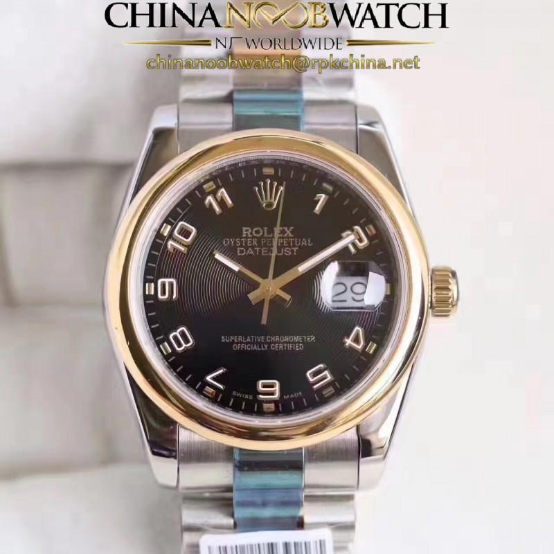 Replica Rolex Datejust 36 116203 36MM N Stainless Steel & Yellow Gold Black Dial Swiss 2836-2