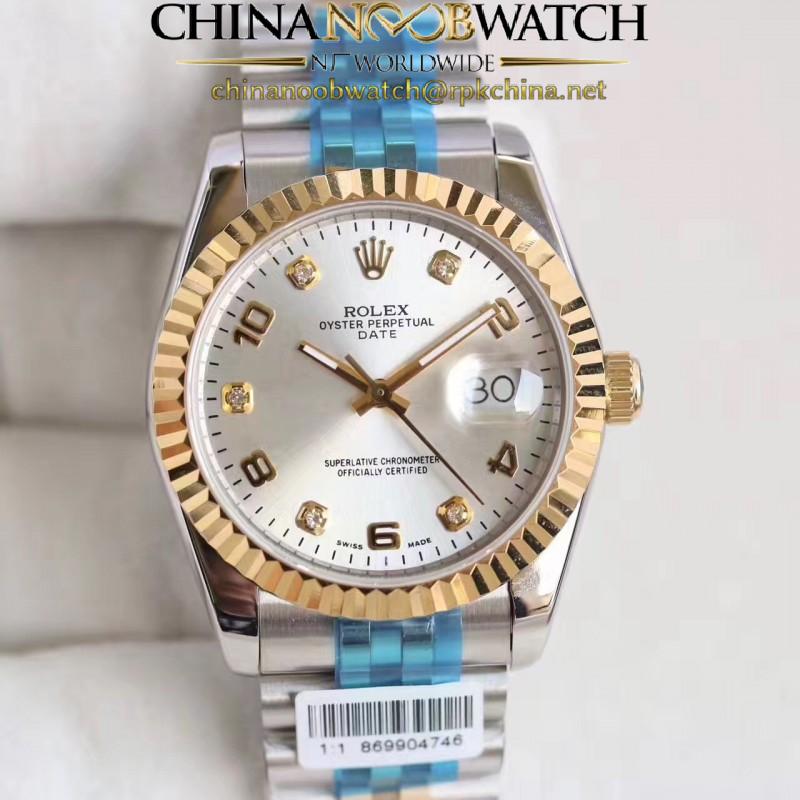 Replica Rolex Datejust 36 116233 36MM N Stainless Steel & Yellow Gold Rhodium Dial Swiss 2836-2