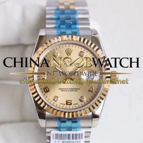 Replica Rolex Datejust 36 116233 36MM N Stainless Steel & Yellow Gold Champagne Dial Swiss 2836-2