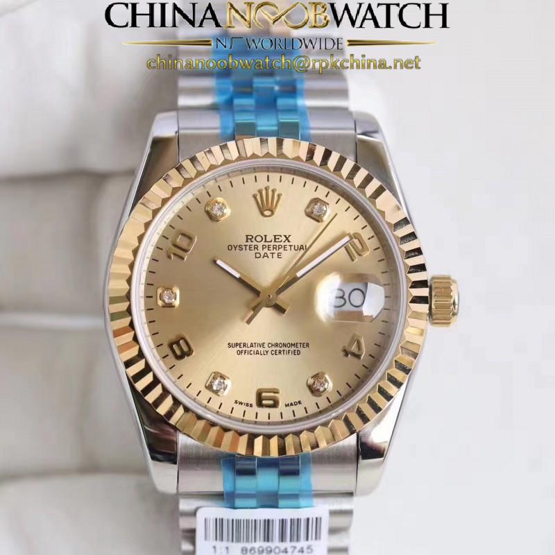 Replica Rolex Datejust 36 116233 36MM N Stainless Steel & Yellow Gold Champagne Dial Swiss 2836-2