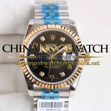 Replica Rolex Datejust 36 116233 36MM N Stainless Steel & Yellow Gold Black Dial Swiss 2836-2