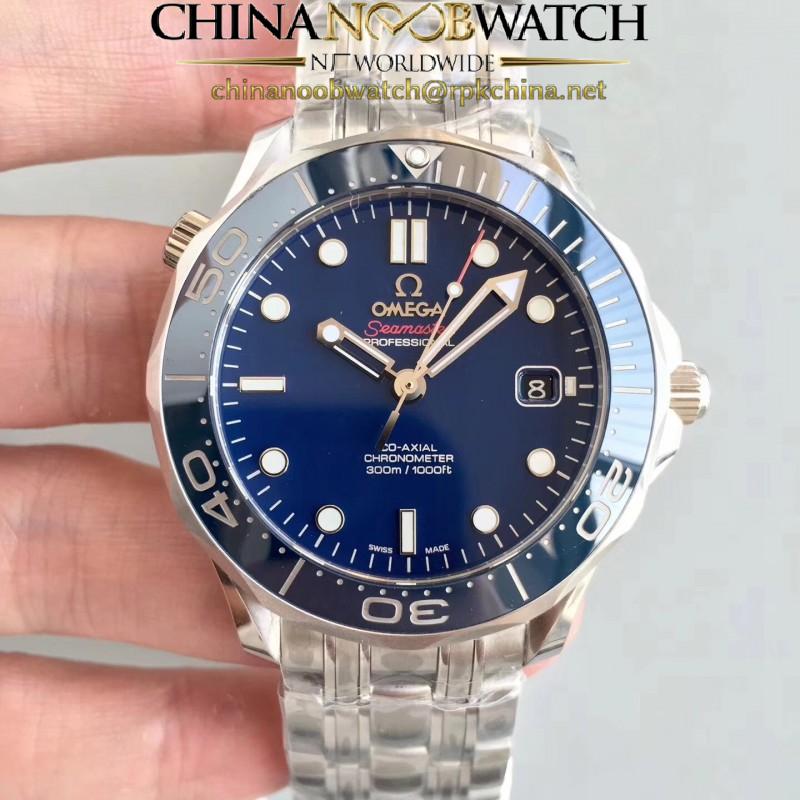Replica Omega Seamaster Diver 300M 212.30.41.20.03.001 JH Stainless Steel Blue Dial Swiss 2824-2