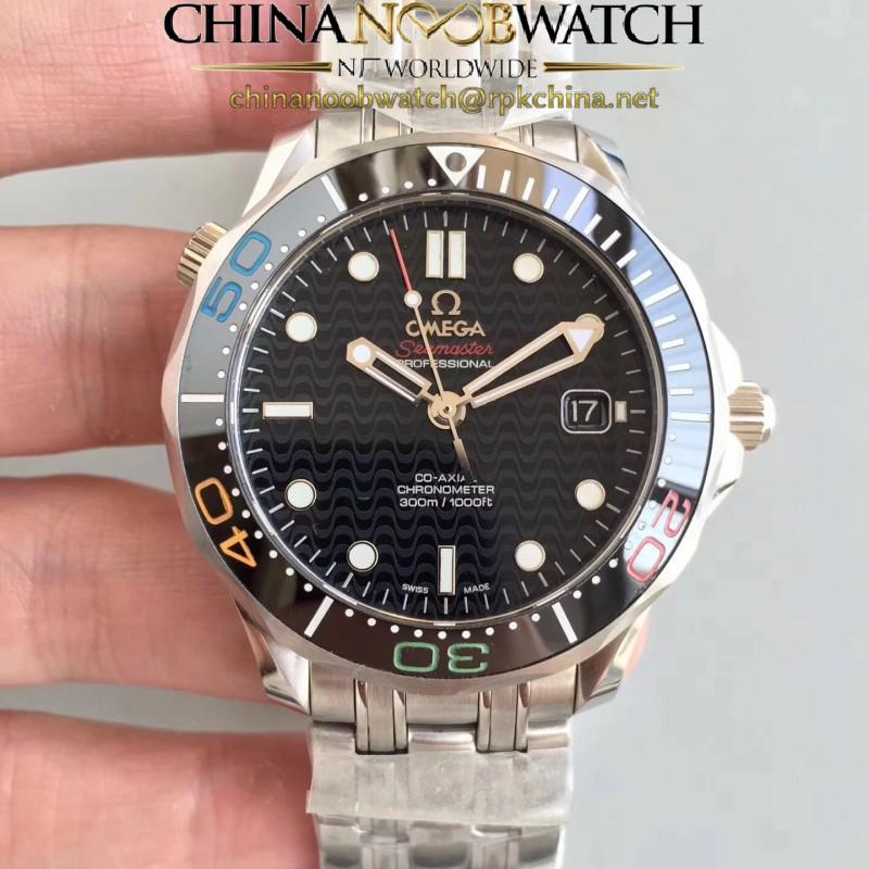 Replica Omega Seamaster Diver 300M Olympic Games Rio 2016 522.30.41.20.01.001 JH Stainless Steel Black Dial Swiss 2824-2