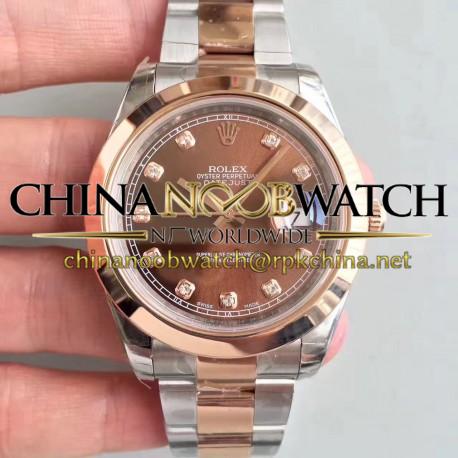 Replica Rolex Datejust II 116333 41MM EW Stainless Steel & Rose Gold Chocolate Dial Swiss 3136