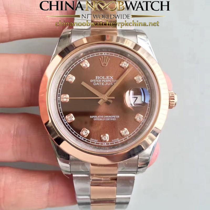 Replica Rolex Datejust II 116333 41MM EW Stainless Steel & Rose Gold Chocolate Dial Swiss 3136