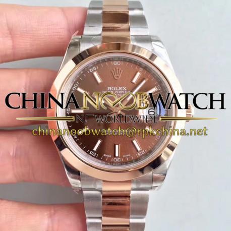 Replica Rolex Datejust II 116333 41MM EW Stainless Steel & Rose Gold Chocolate Dial Swiss 3136