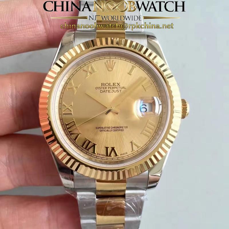 Replica Rolex Datejust II 116333 41MM EW Stainless Steel & Yellow Gold Champagne Dial Swiss 3136